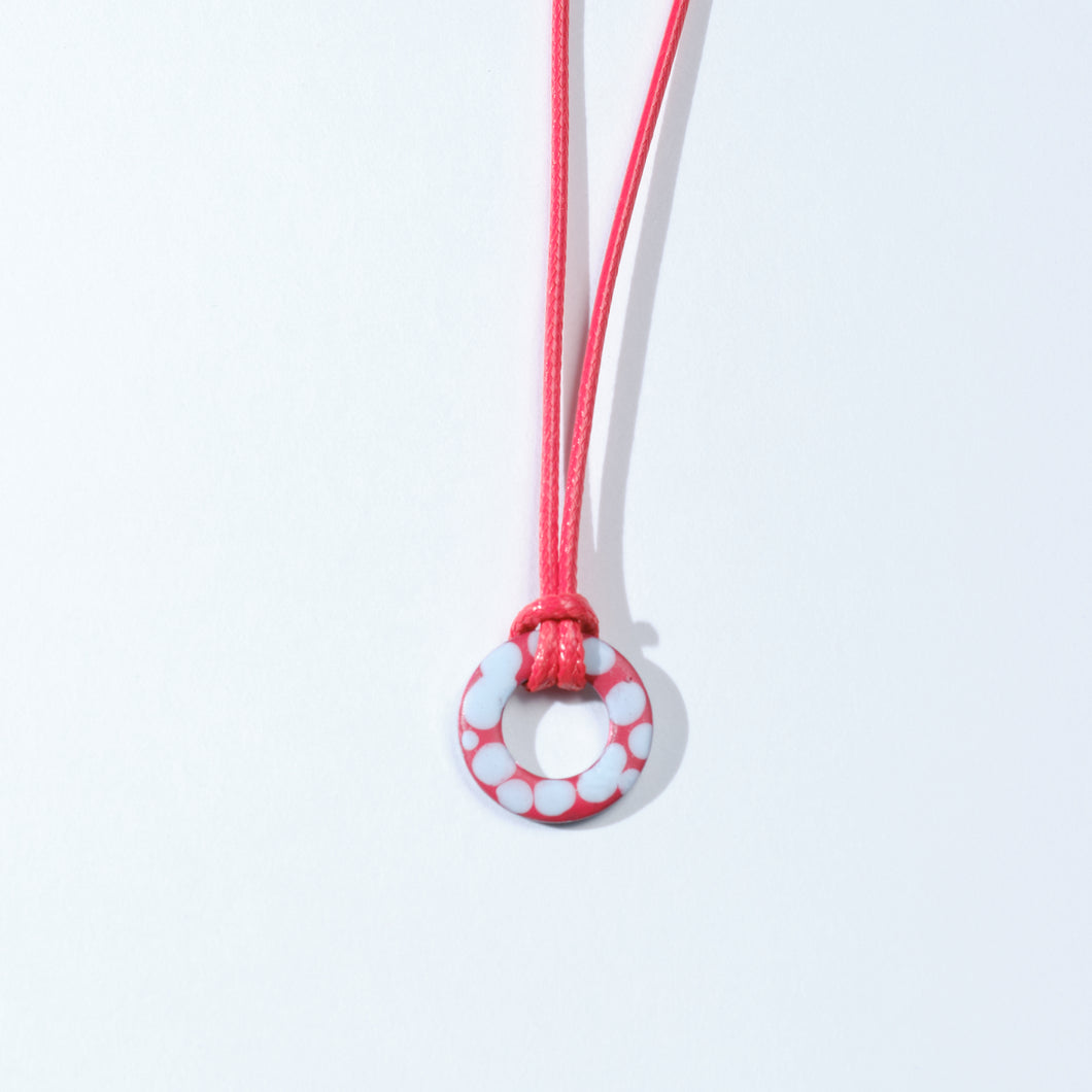 Blue & Red Polka Necklace