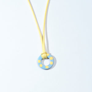 Blue & Yellow Polka Necklace