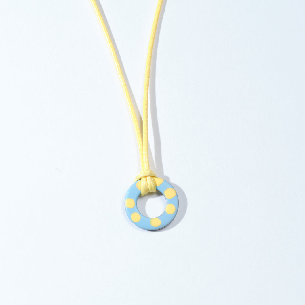 Blue & Yellow Polka Necklace